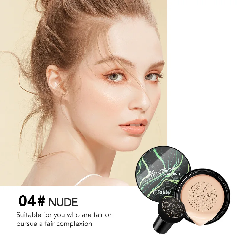 

CC Cream Foundation, Mushroom Head Air Cushion BB Cream Moisturizing Concealer Brighten Whitening Long Lasting Matte Makeup Base