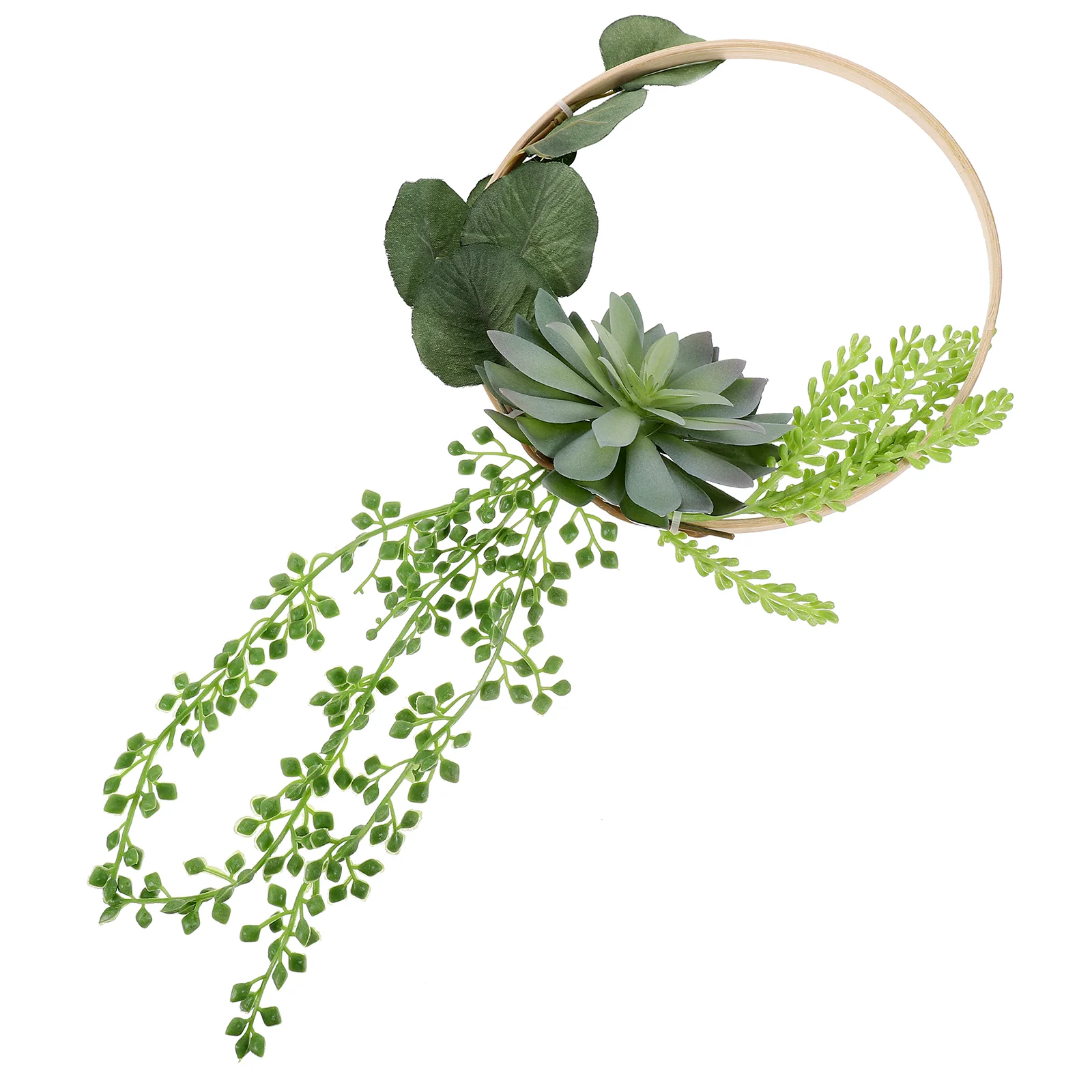 

Hanging Wreath Pendant Wall Decor Green Plants Greenery Plastic Succulents Artificial