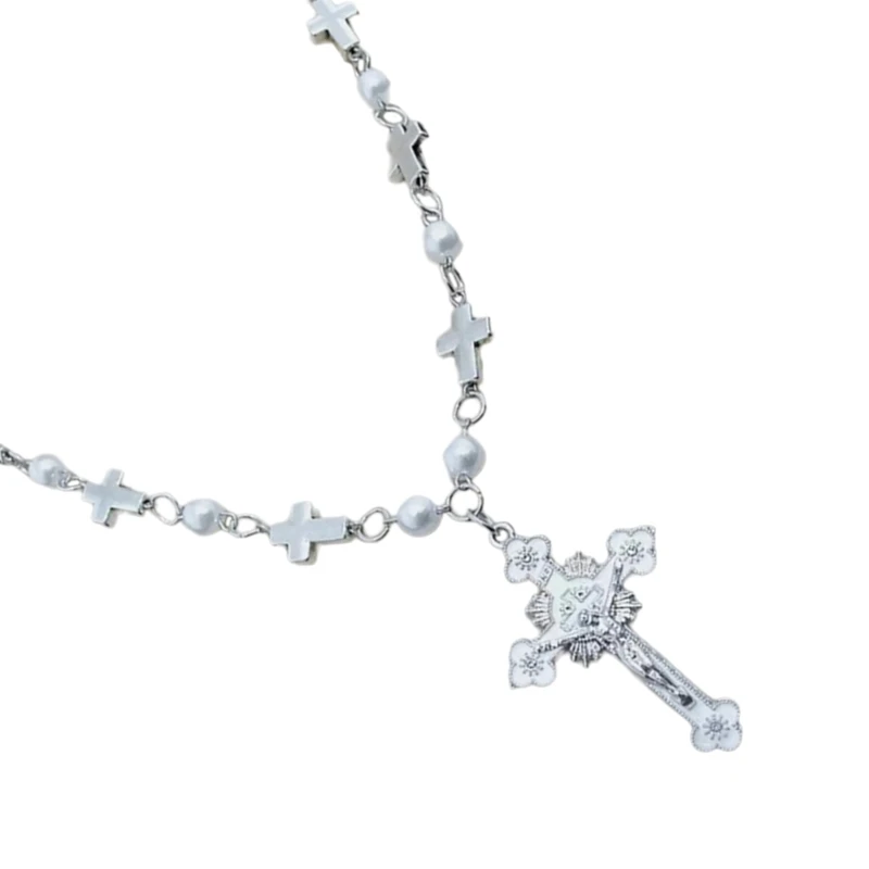 Ожерелье ручной работы с жемчугом и бусинами-четками для женщин мужчин подвеска