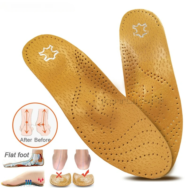 

Best Insole For Shoes Leather Orthotic Insoles Flat Feet High Arch Support Orthopedic Shoes Sole Fit In O/X Leg Corrected Insert