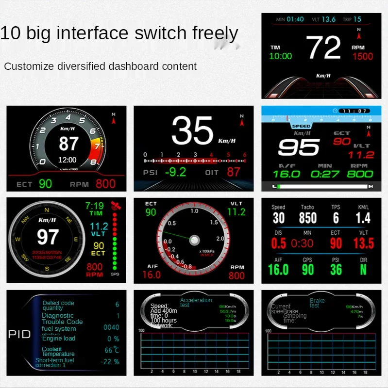 Hud проекционный дисплей OBD автомобильный многофункциональный ЖК-дисплей P13
