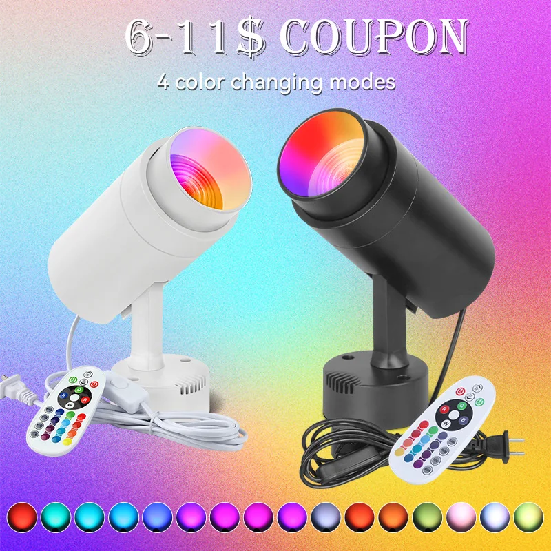 

RGB Spotlight LED Stage Track Lamps Colorful Downlight RGB Projector Spot Lamp Atmosphere Party Lighting For KTV Bar Dance Room