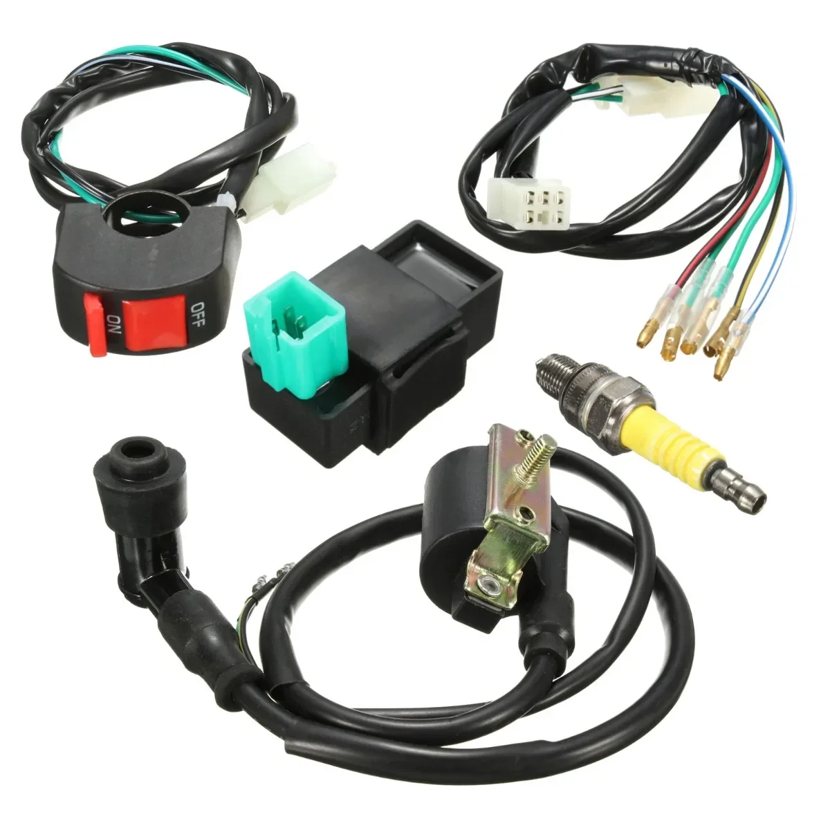 

Для 110cc 125cc 140cc питевой 5 шт./компл. Bikeset велосипед-внедорожник вездеход проводка ткацкий станок переключатель катушка CDI комплект штекеров 2Pin