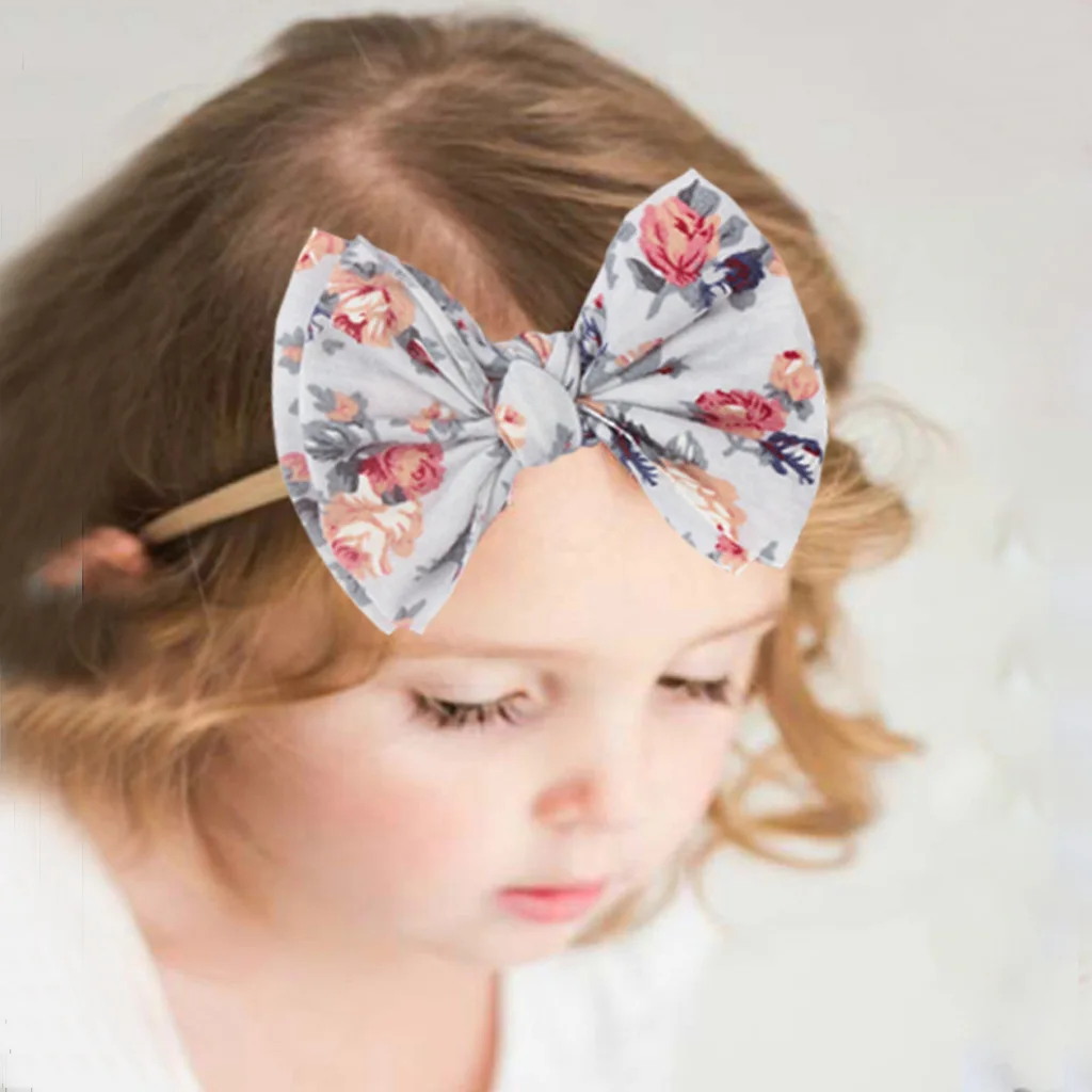 

Детская повязка для волос и повязка на голову новые мягкие и удобные украшения для волос с принтом и бантом для детей