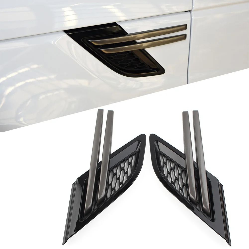 Вентиляционные отверстия на переднее крыло автомобиля черная с серой накладкой