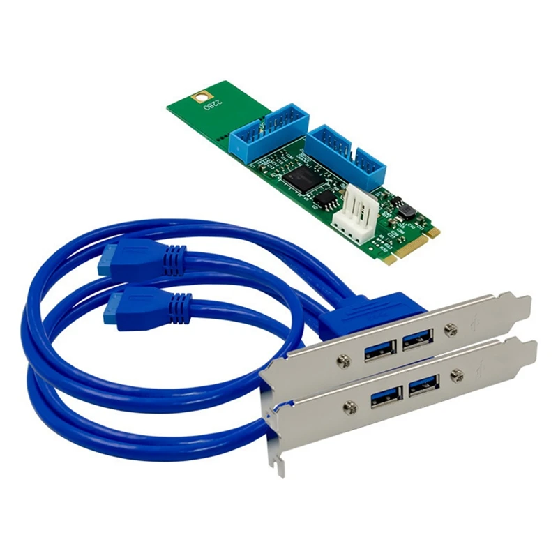 

NEW-M.2 B + M до 19PIN, плата расширения USB3.0 PCIE NEC720201, 4 порта, Ультра Высокоскоростная Плата расширения для ПК