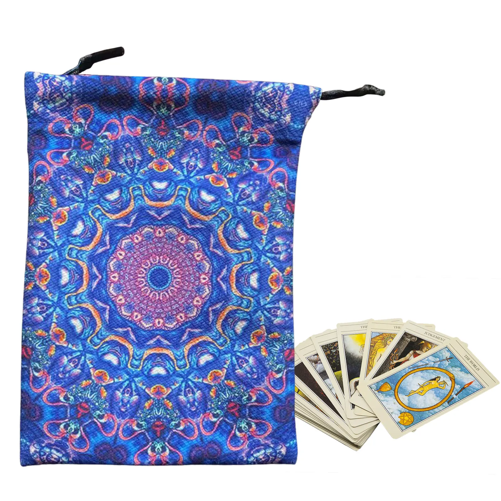 

New Tarot Oracle Cards Storage Bag Runes Constellation Witch Divination Accessories Jewelry Dice Drawstring Package 13x18cm