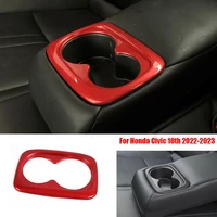 for honda civic 11th 2022 interior mouldings rear seat armrest water cup holder panel trim cover styling car accessories