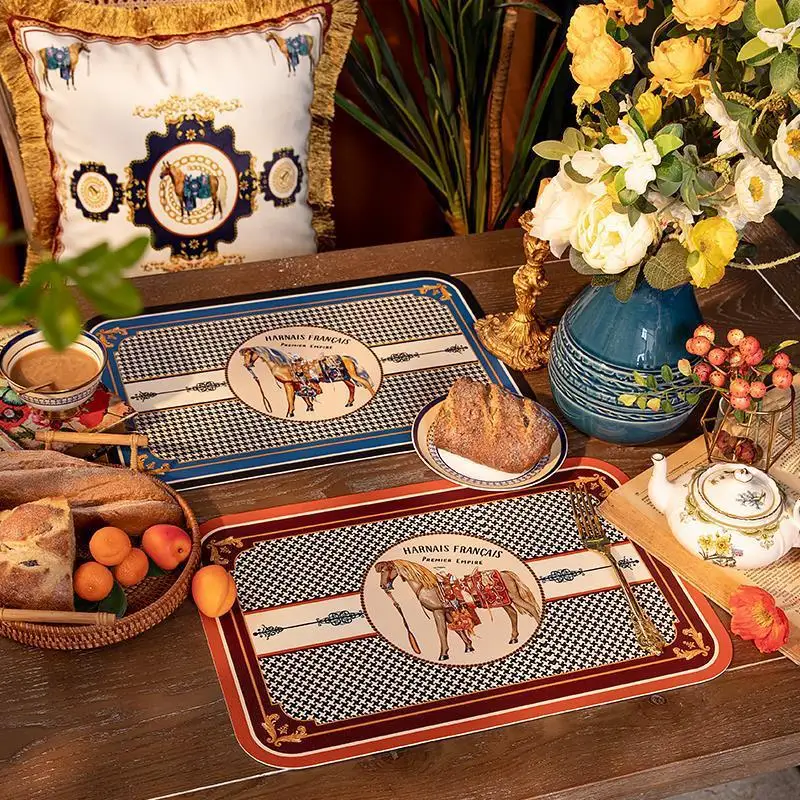 

Leather Placemats Table Mats Vintage High Temperature Resistant Tableware Mats Tableware Mats PVC Placemats Oil and Water Resist