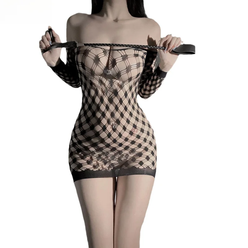 Открытые Плечи Вырезанные Эротическое Секс Белье Прозрачное Черное Боди Женское