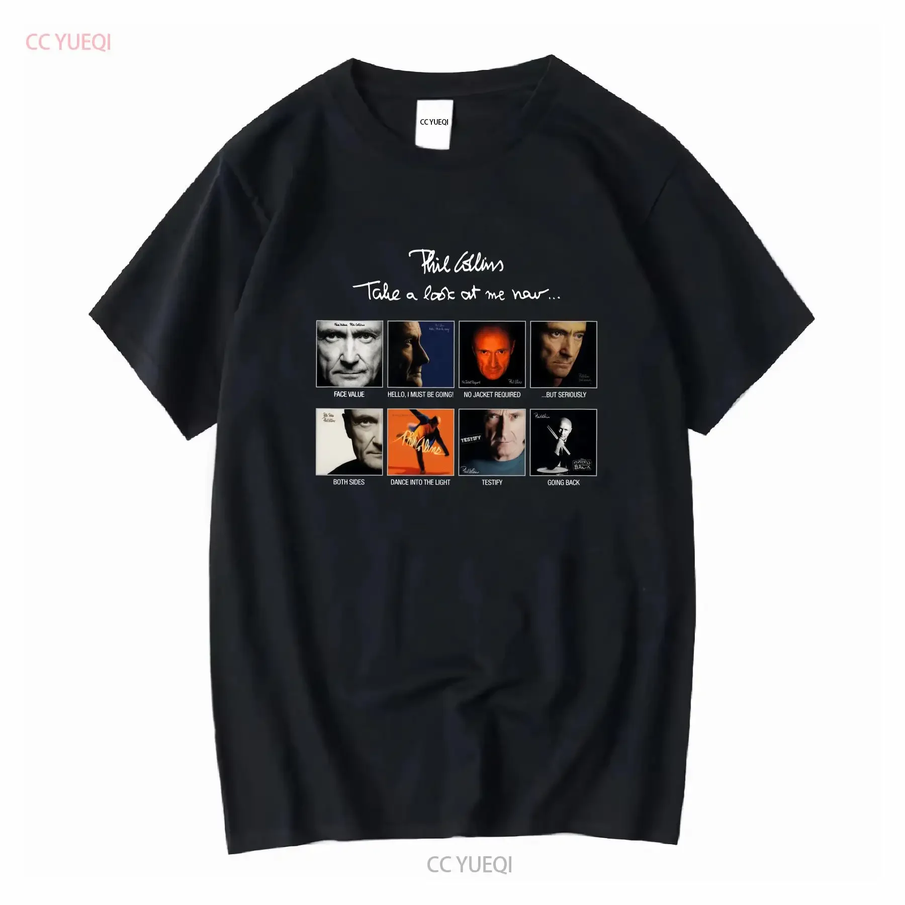 Фото Новая черная футболка Phil Collins Take a Look at Me Now от S до 5XL для фанатов TM50 с длинными рукавами, винтажный стираный топ для повседневной носки №1