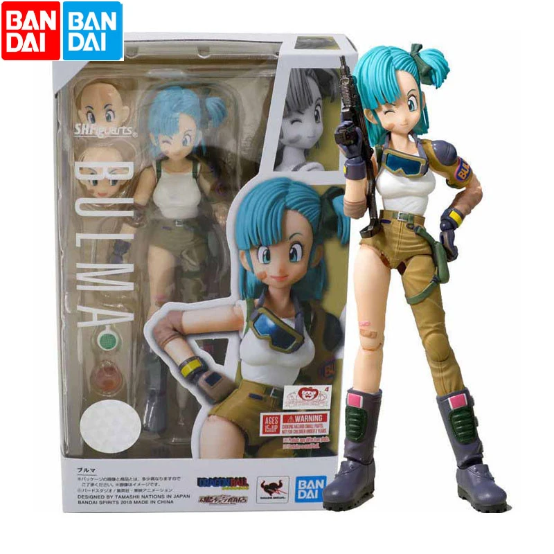 

BANDAI Dragon Ball Z SHF ROBOT Super Saiyan Bulma Action PVC Collection Model Toy Anime Figure Toys For Kids