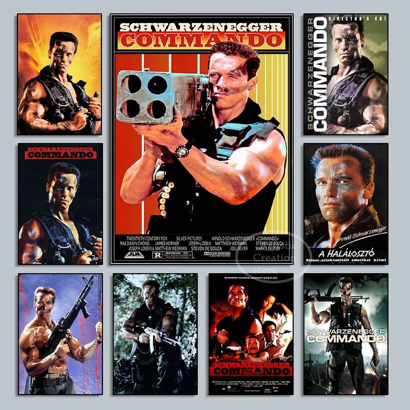 

Commando Arnold Schwarzenegger Classic 1985 Movie Print Art Canvas Poster For Living Room Decor Home Wall Picture