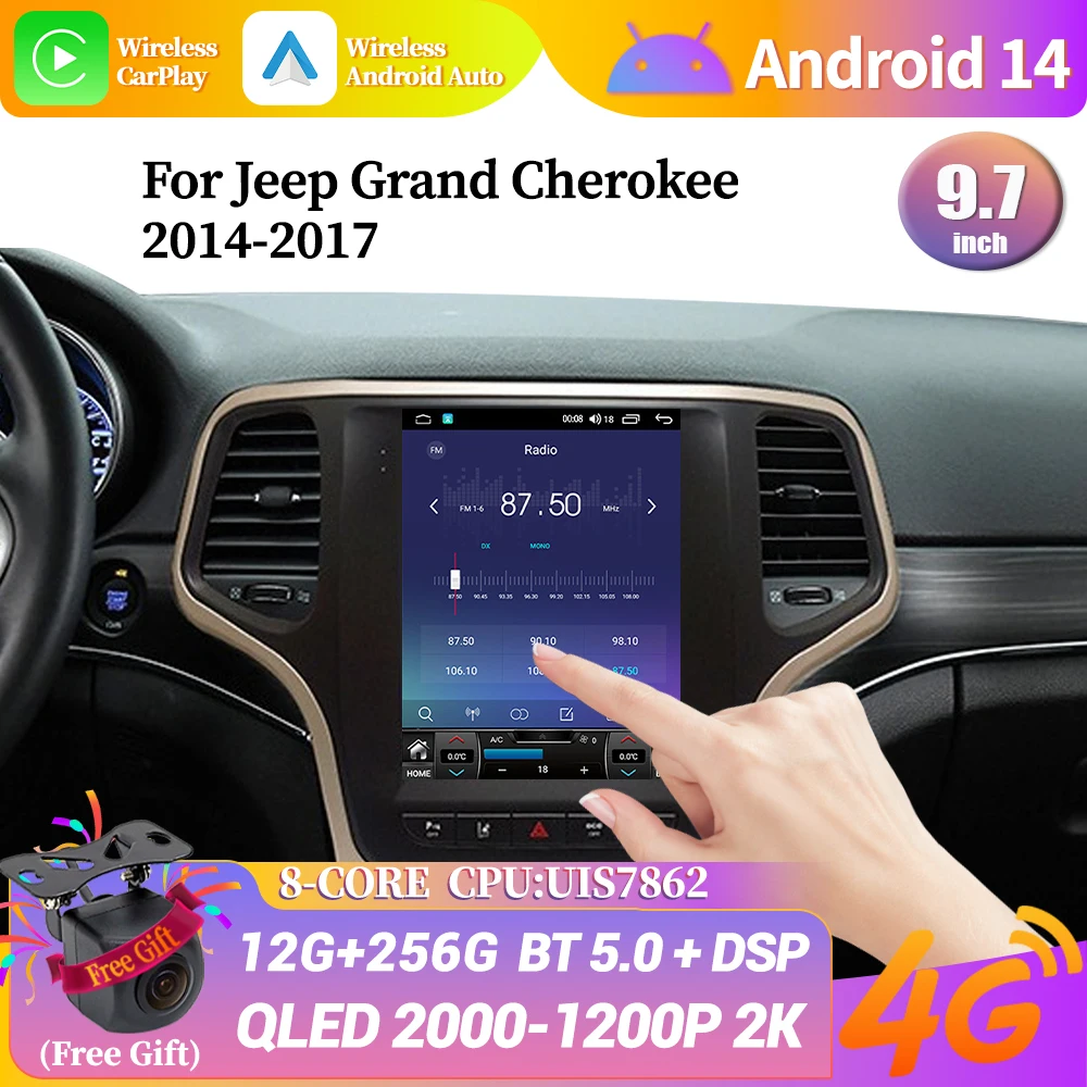9 7-дюймовый автомобильный радиоприемник Android 14 для Jeep Grand Cherokee 2014-2017 стерео - Цена: 34327