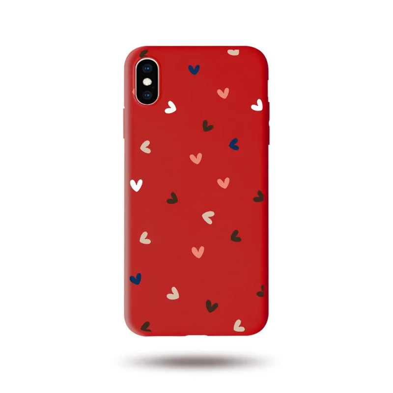 

Skin Feel Matte Painted Heart Full Wrap Silicone Soft Phone Case For Iphone 13 12 Mini 11 Pro Max X Xr Xs Max 7 8 Plus Se Cover