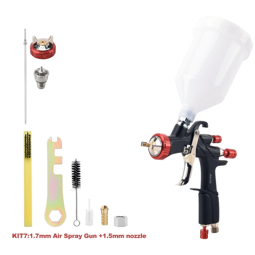 

AEROPRO A610 LVLP Пневматический пистолет-распылитель R500 Автомобильный пистолет-распылитель Комплект пистолета-распылителя Аэрограф для автомобиля 1,3\1,4\1,5\1,7\2,0 мм A610 Распылитель