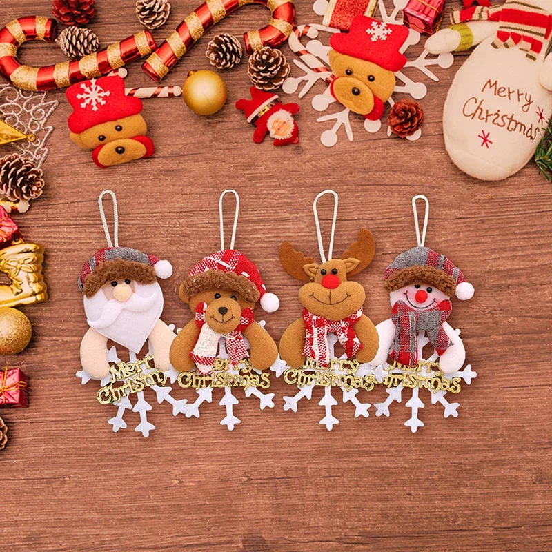 Рождественская елка плюшевые украшения классический Санта-Снеговик олень