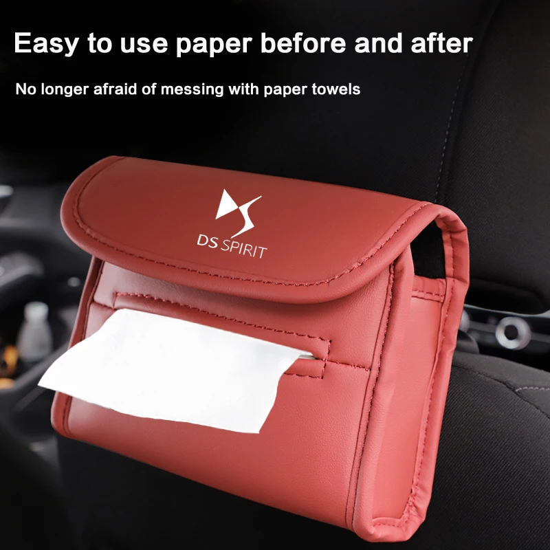 

Portable Car Tissue Box Paper Towel Bag Hanging Storage Accessories For DS DS5 DS7 DS3 5LS DS4 DS6 DS9 WILD RUBIS SPIRIT E-Tense