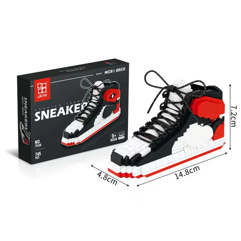 

Mini building blocks sneakers model creative DIY toys assembling micro-particle building blocks boys and girls birthday gifts