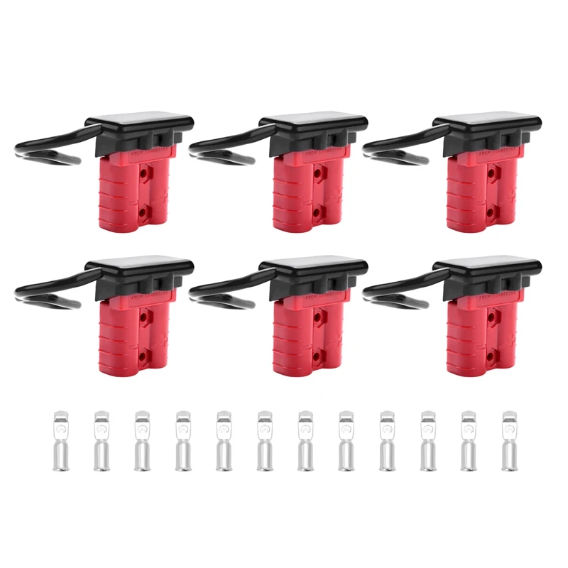 

6 Sets 6-10 Gauge Battery Quick Connector 50A 12-36V Battery Quick Disconnect Wire Harness Plug Kit Battery Quick Plug
