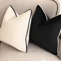 Nordic Pillow Case Throw Pillows Simple Velvet Rolled Rope Wrapped Solid Color Cushion Covers Black White Pillowcase