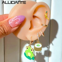 fashion funny cartoon frog drop earrings set for women y2k sweet candy color dropping oil dangle earrings jewelry birthday gift