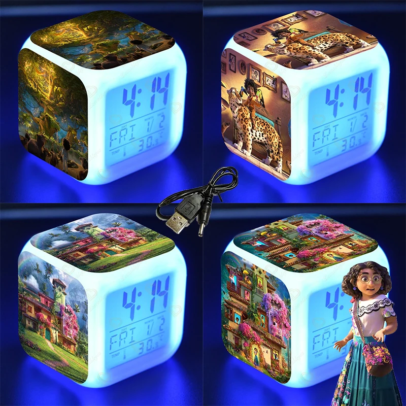 

Disney Night Light Kids Bedroom Cartoon Alarm Clock Kids Wake Up Light Digital Kid Toys LED Clock 7 Colors Changing Table