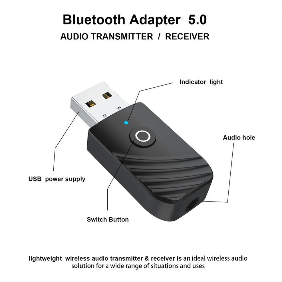 Аудиоресивер LccKaa 3 в 1 с USB и Bluetooth 5 0 передатчик применим к компьютеру ТВ адаптер