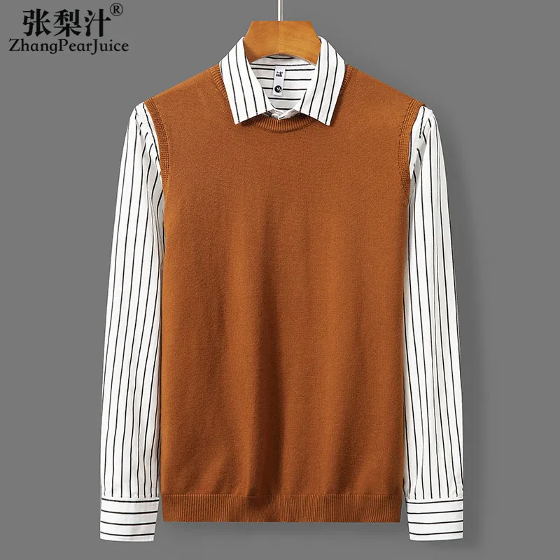 

BROWON New Sweater Vest Casual Sleeveless Autumn Winter Clothes Fashion Short Slim Fit Sweater Men Clothes