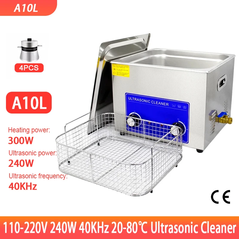 

Digital Ultrasonic Cleaner 10L 240W Washing Machine Necklace Oxides Rust Oil Washer Ultrasound Bath Sonic for Home Appliance