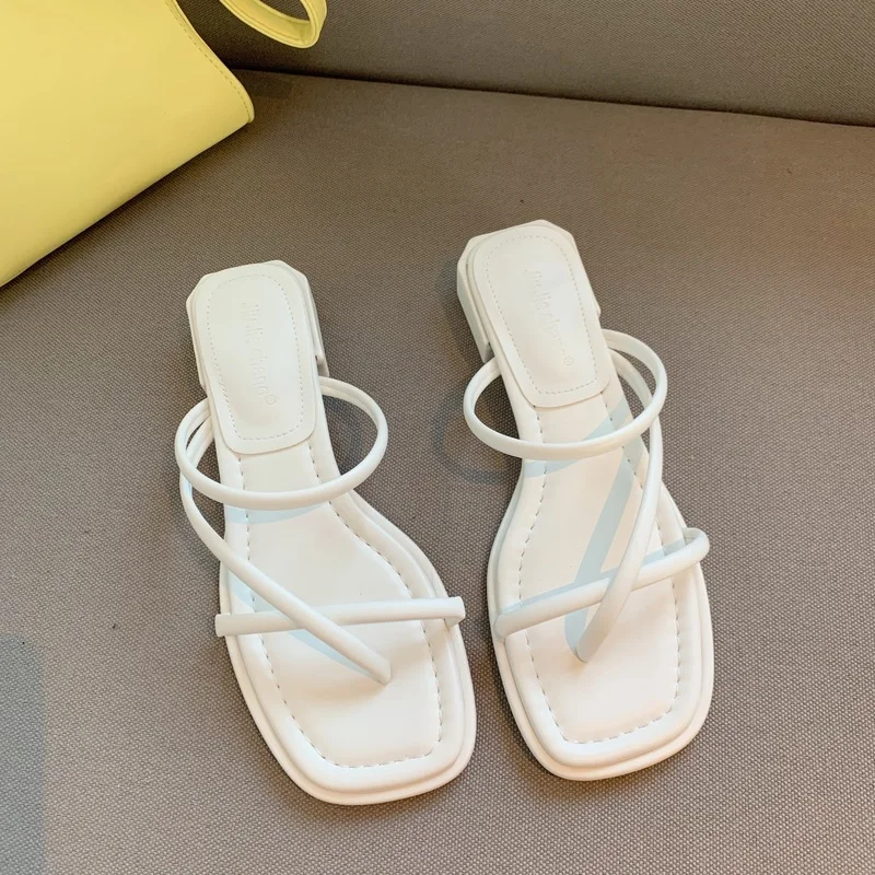 

Сандалии Женские однотонные с открытым носком, пляжные шлепанцы, плоская подошва, повседневные, уличные тапочки, симпатичные, большие разме...