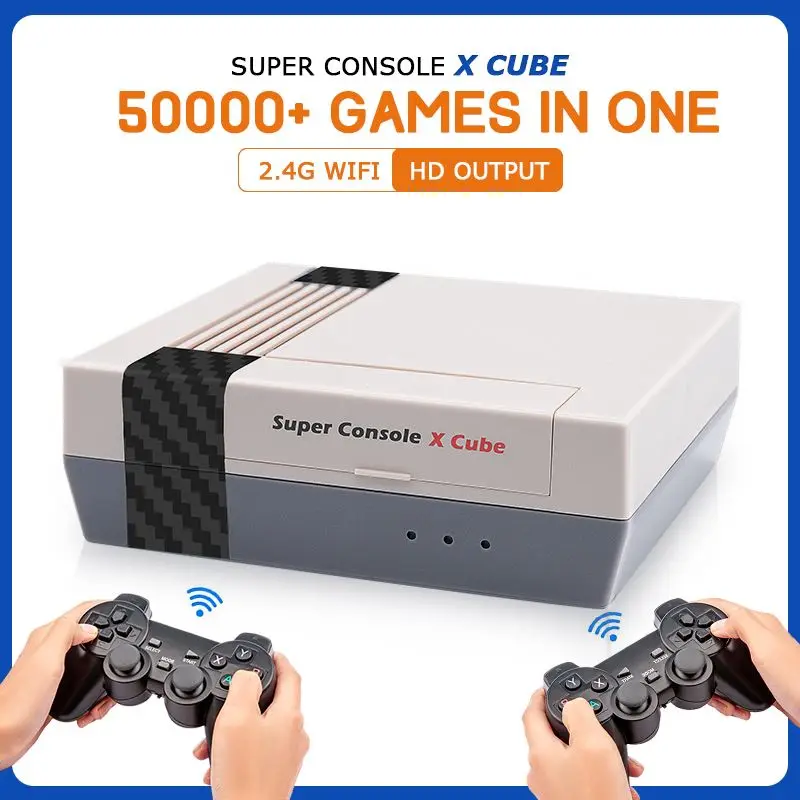 

HD Output New Retro Video Game Consoles Built-in 50000 Games For PSP/PS1/N64/SNES/NES Super Console X Cube Support Two Players