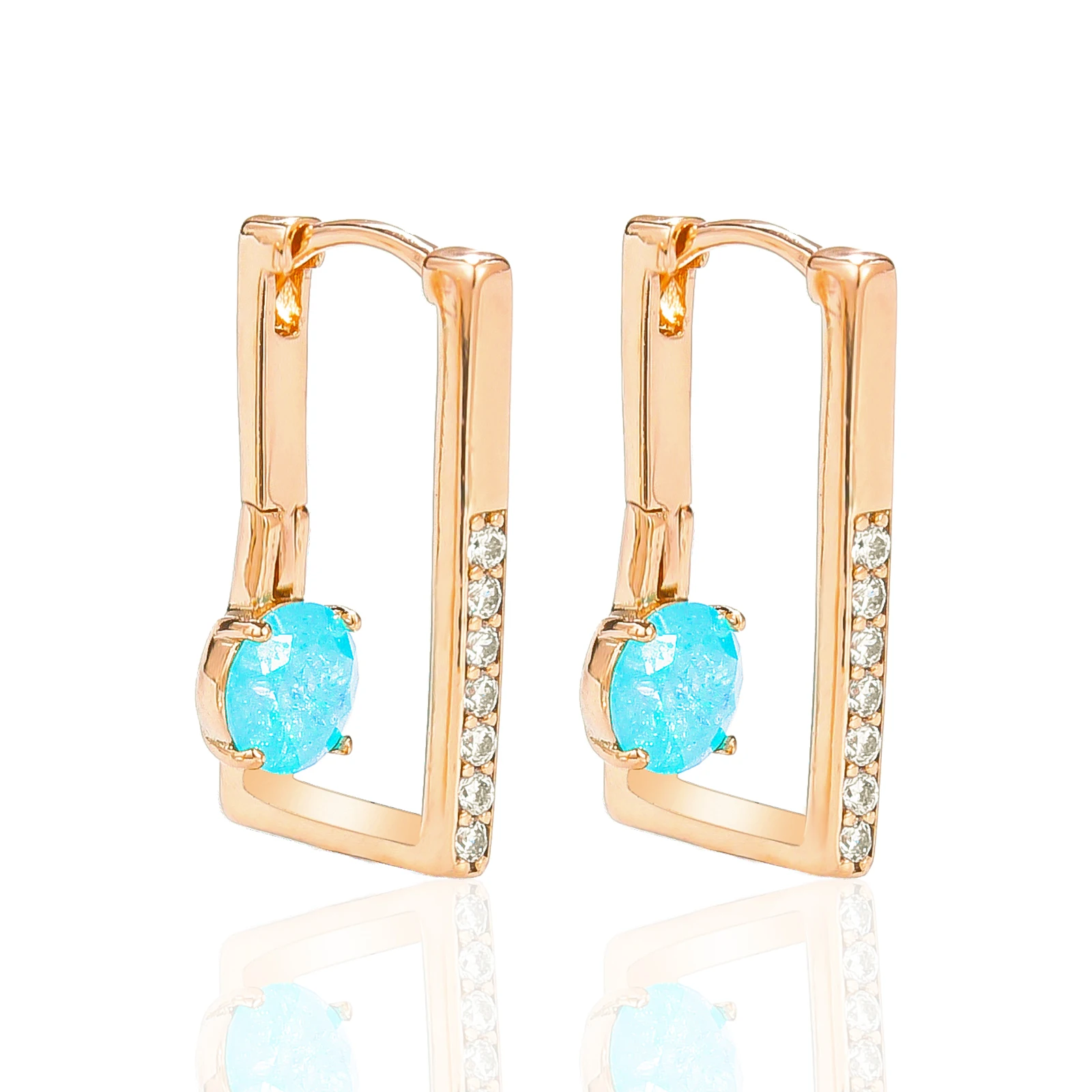 

Hanreshe Hoop Earrings Fashion Vintage Jewelry Party Piercing Accessory Mini Blue Pink White Crystal Earring Female Gift