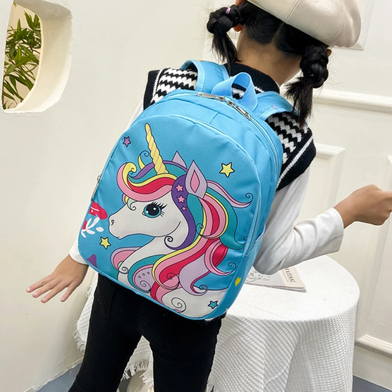 Colorful Cartoon Schoolbag Kawaii Unicorn Backpack for Grils Trendy Teenager Nylon Rucksacks New Kindergarten Preschool Baby Bag