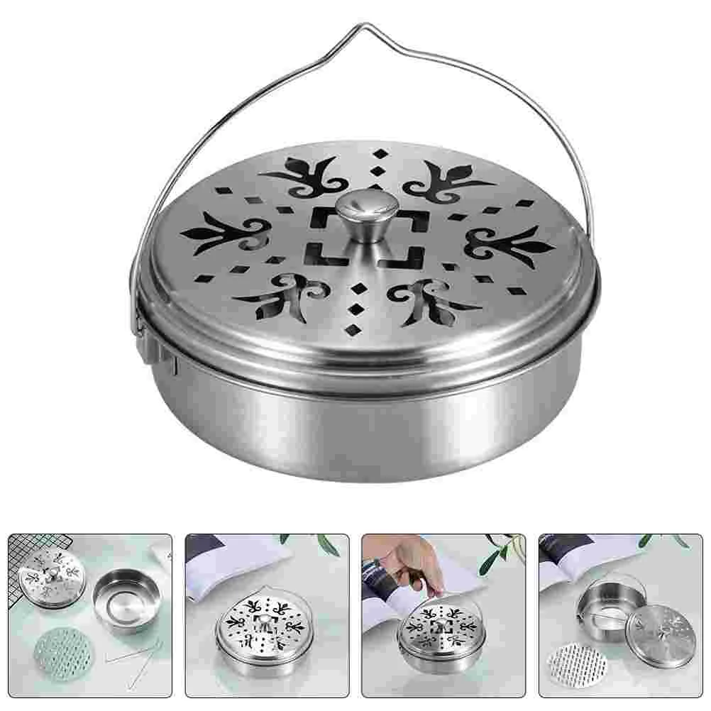 

Holder Mosquito Burner Coil Coils Black Box Outdoor Portable Container Spiral Bowl Fountain Citronella Lidded Case Bakhoor