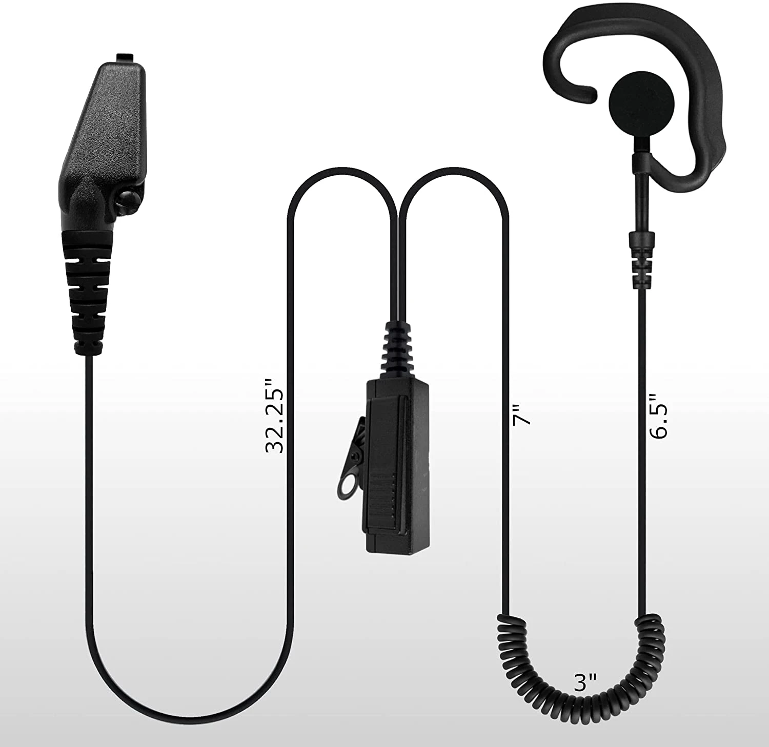 NEXEDGE P25 NX-210 NX-300 NX-520 Professional 1-Wire Earhook Earpiece Headset Compatible with Kenwood Multi-Pin Two Way Radios
