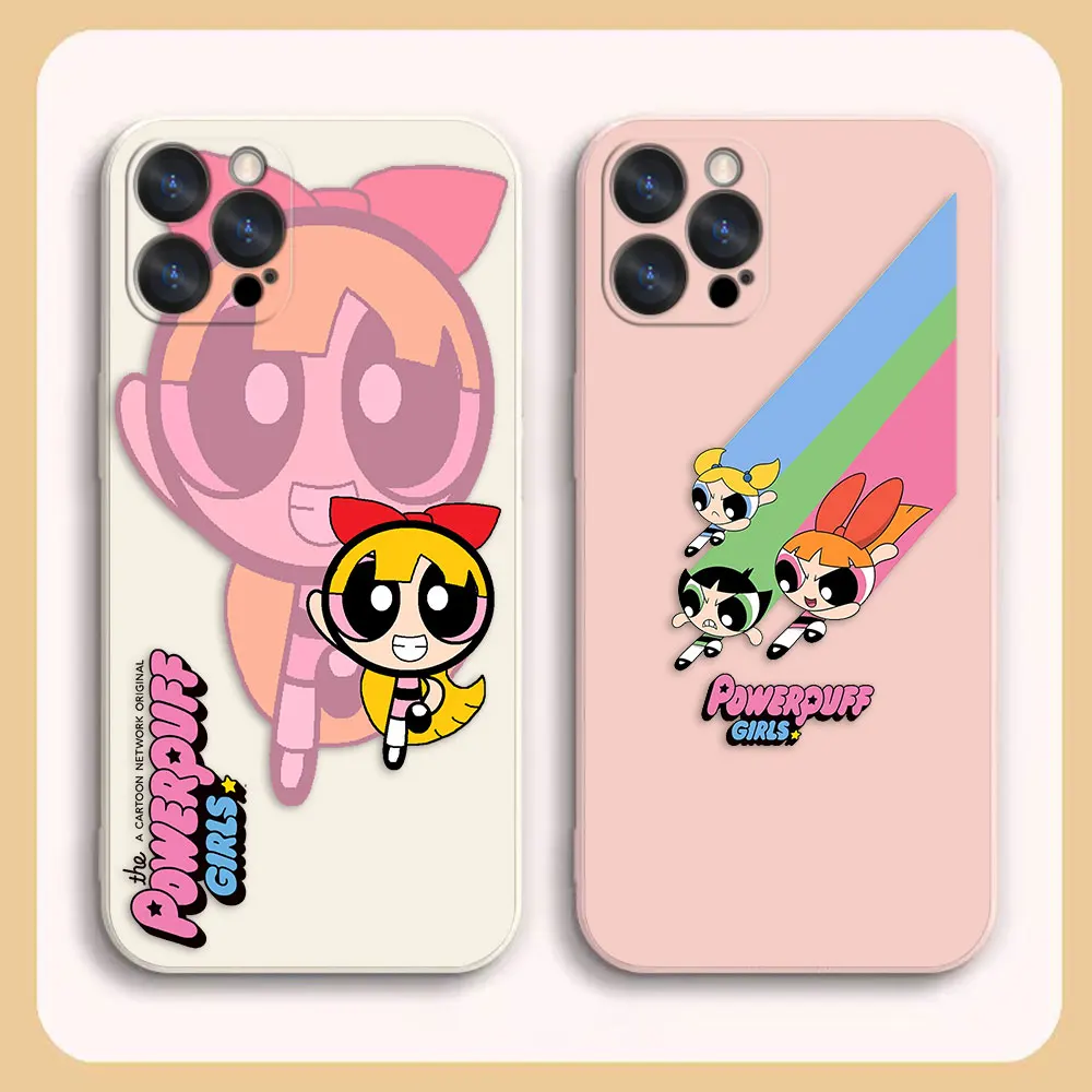 

Case For Apple iPhone 14 13 12 11 Pro XS Max Mini X XR SE 7 8 6 Plus Case Funda Cqoue Shell The P-Powerpuff Girls Of The Rainbow