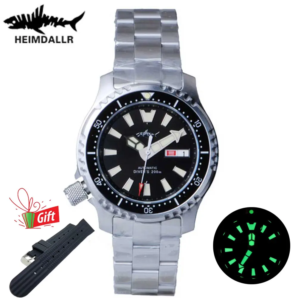 

HEIMDALLR Mens Diver Watch C3 Super Luminous 316L Steel Sapphire Watch 200M Waterproof NH36A Automatic Mechanical Watch Men