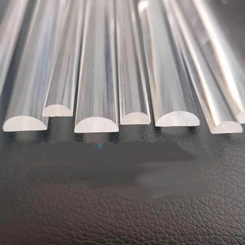 Новый полукруглый акриловый твердый стержень D-типа высокопрозрачный из ПММА