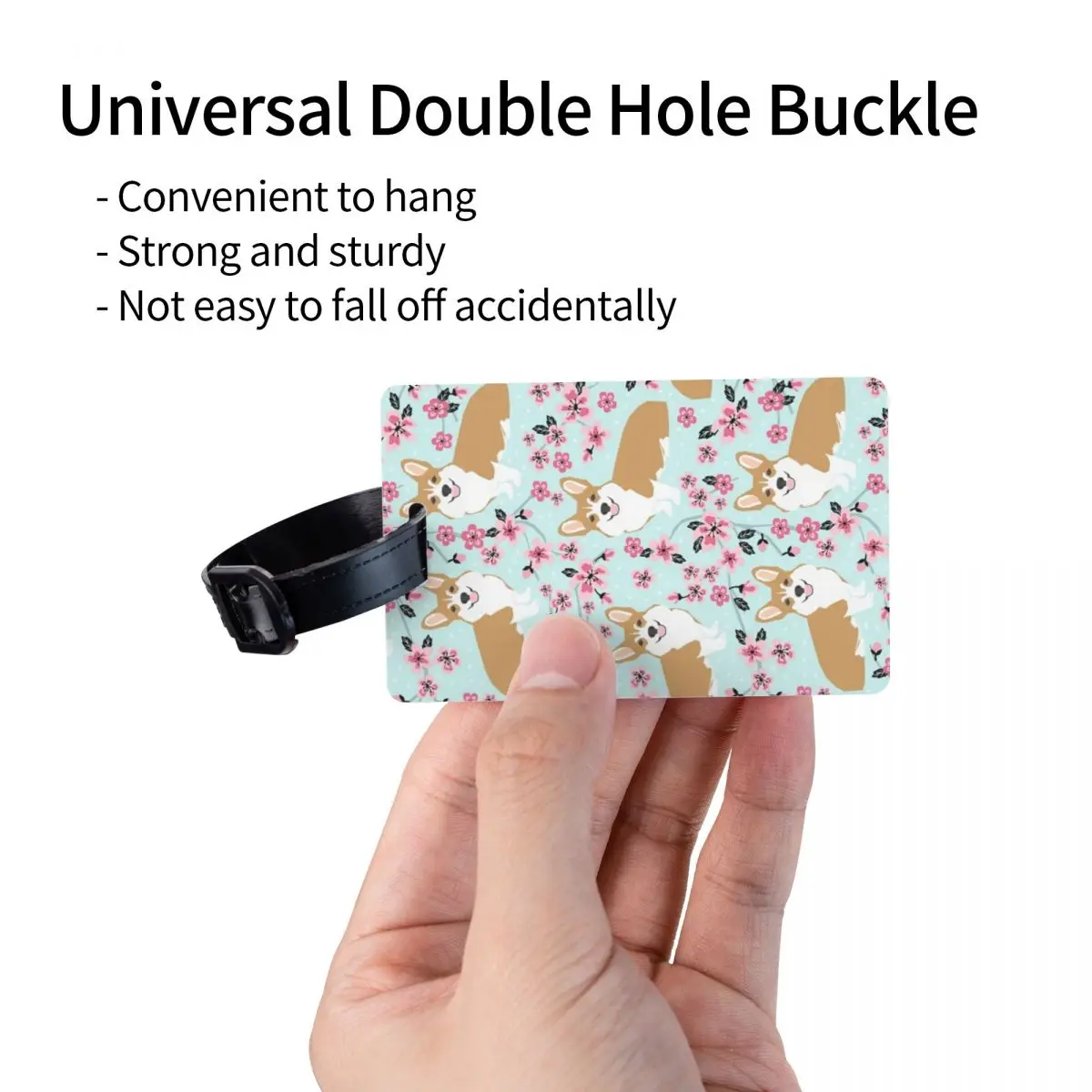 Пользовательские корги вишневый цветок собака багажная бирка защита