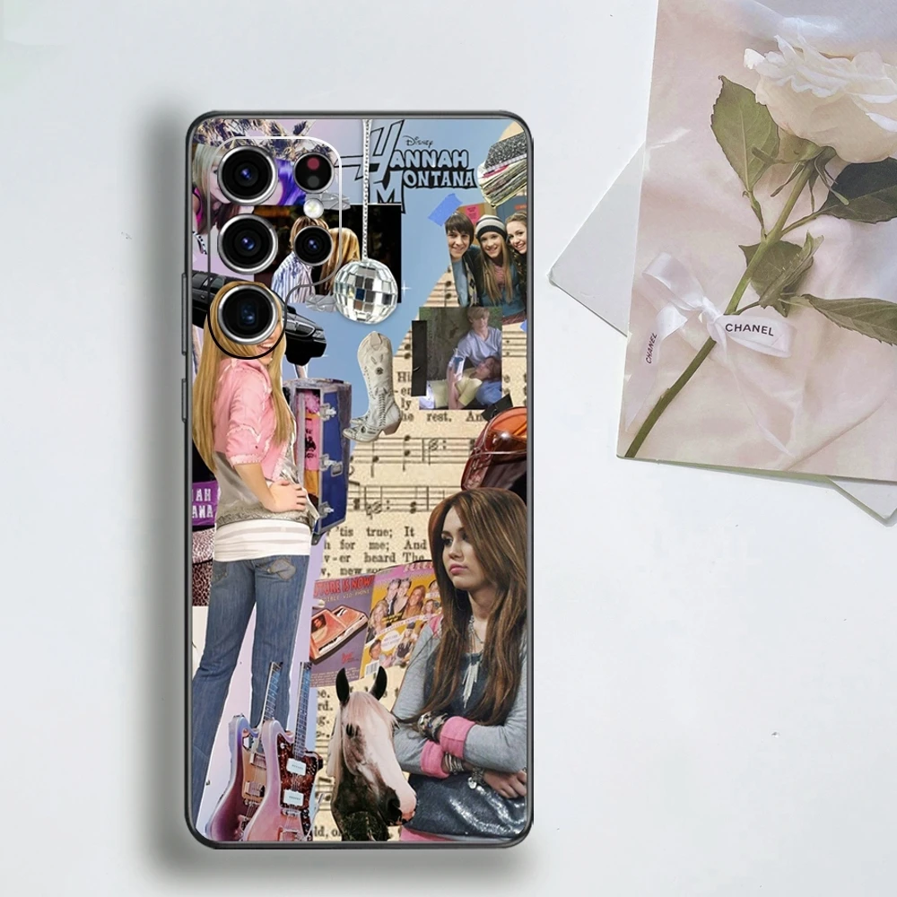 H-Hannah M-Монтана чехол для телефона Samsung Galaxy S24 S23 S22 S21 S20 Plus Ultra Note20 мягкий черный