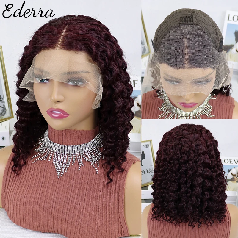 

Bob Lace Wig Black Curly 13x4 Front Lace Wigs For Women Transparent Loose Deep Water Wave Human Hair Wigs Short Closure Wig