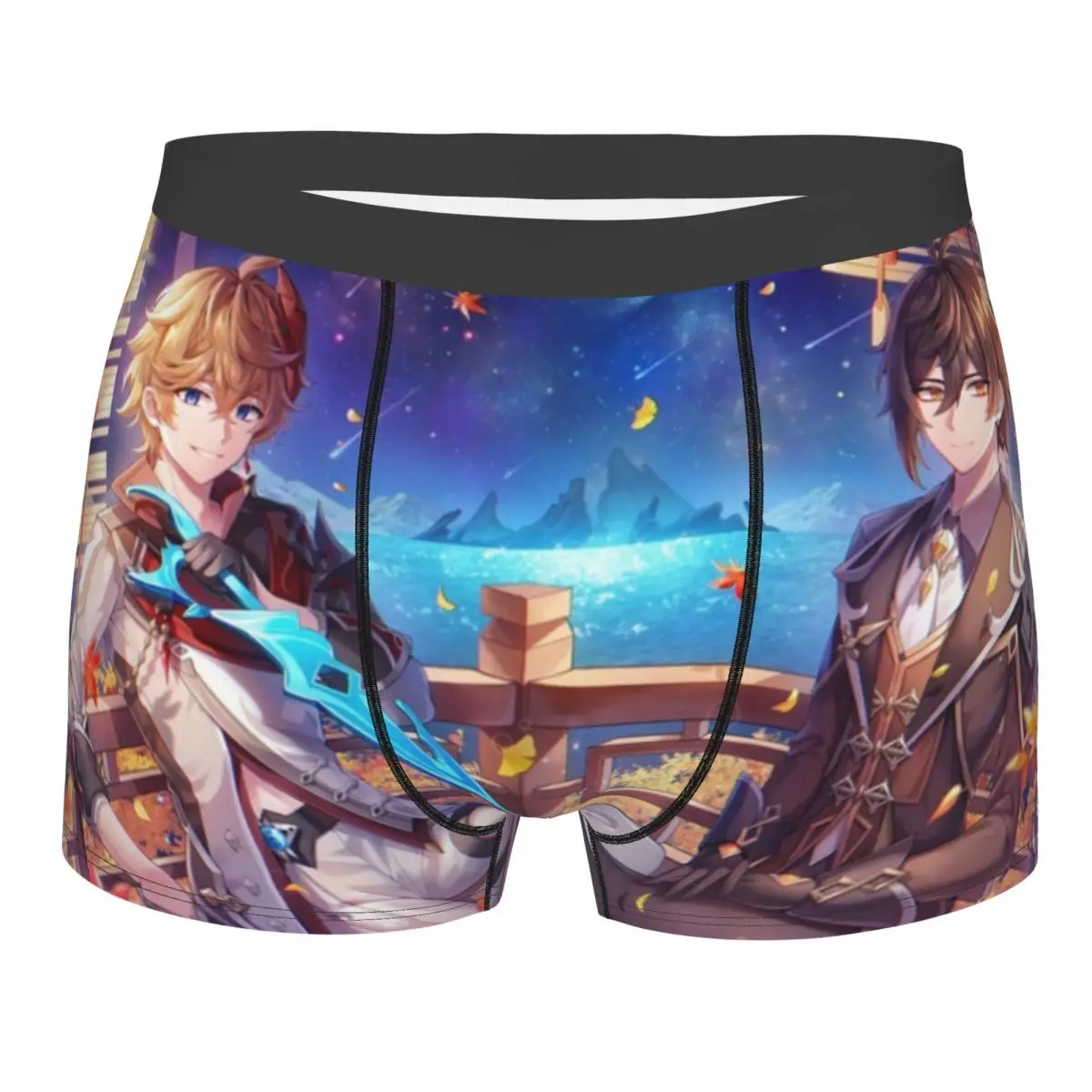 

Zhongli And Tartaglia Genshin Impact Men Underwear Video Game Boxer Briefs Shorts Panties Novelty Soft Underpants for Homme