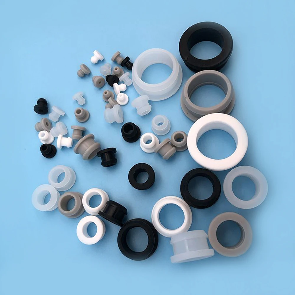 

4.5mm-50mm Silicone Rubber Snap-on Grommet Hole Plugs End Caps Bung Wire Cable Protect Bush Seal Gasket Black/White/Clear/Gray