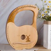 traditional solid wood lyre harp 19 strings veneer professional ethnic instruments classical musikinstrumente recreation