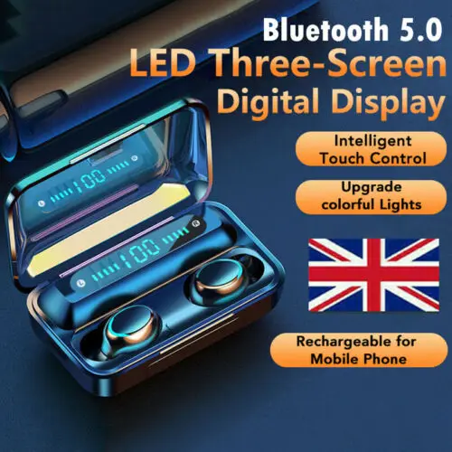 

NEW IN Wireless Bluetooth 5.0 Earphones LED Air Ear Buds pods for IOS UK