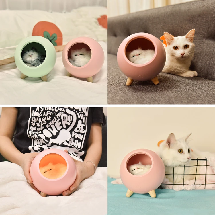 Симпатичный светодиодный ночник атмосфера для домашних животных USB дом кошек