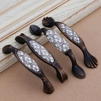 coffee ceramic handle kitchen cabinet handles drawer knobs zinc alloy furniture handle cabinet pulls cupboard handles and knobs