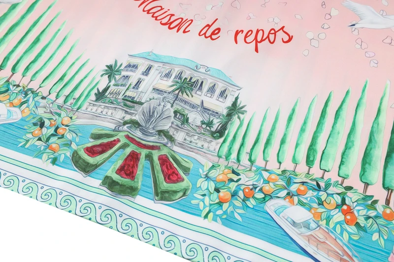 Casablanca Short Thin Fabric Summer Set Speckled Dog Court Garden Contrast Set Men's Women's Hawaii Beach Tennis Club Shirt Set