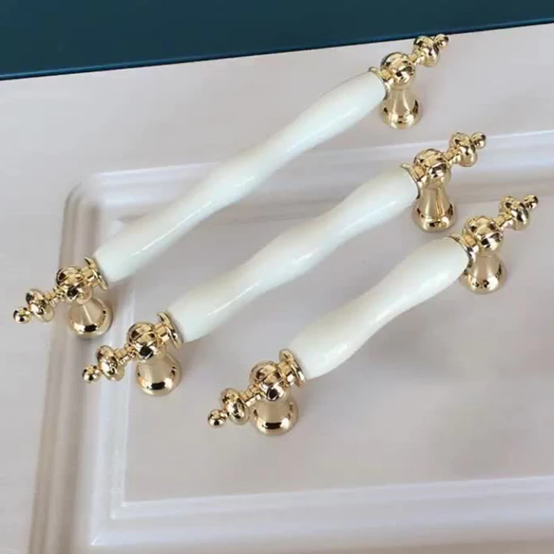 

Ceramic Furniture Handle Wardrobe Modern Minimalist White Cabinet Door Knob Dressing Table Handle Drawer Kitchen Cabinet Handle